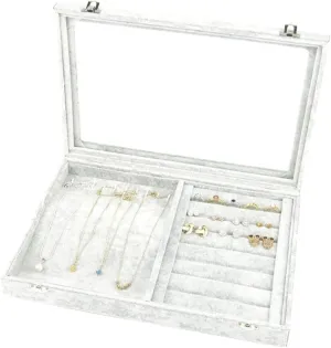 Jewelry Box With Clear Glass Lid 10 Different Designs Velvet Jewelry Organizer Box Jewelry Jewellry Holder