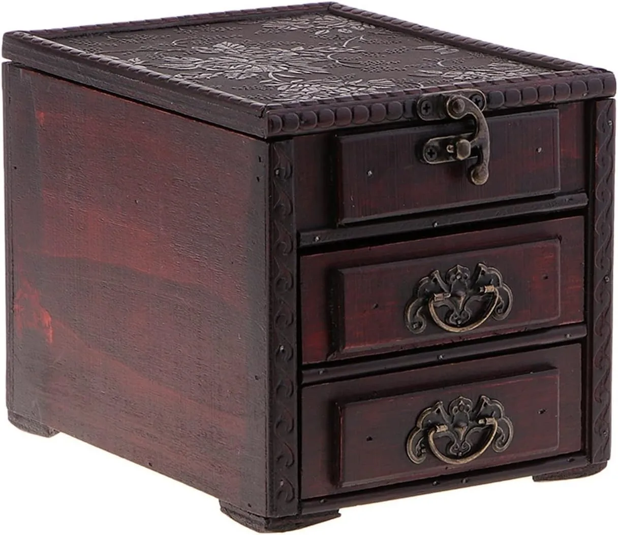 Jewelry Display Box Watch Case Jewelry Box Retro Jewelry Box Girls Jewelry Display Storage Box with Mirror Multifunctional Jewelry Box Jewelry Watch Storage Box Jewelry Display Box