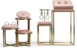 Jewelry Display Stand 5 Packs Velvet Jewelry Display Sets, Jewelry Stand Holder Watch Necklace Bracelet Organizer Ring Holder Earring Display Stand for Shows Jewelry Organizer Hold