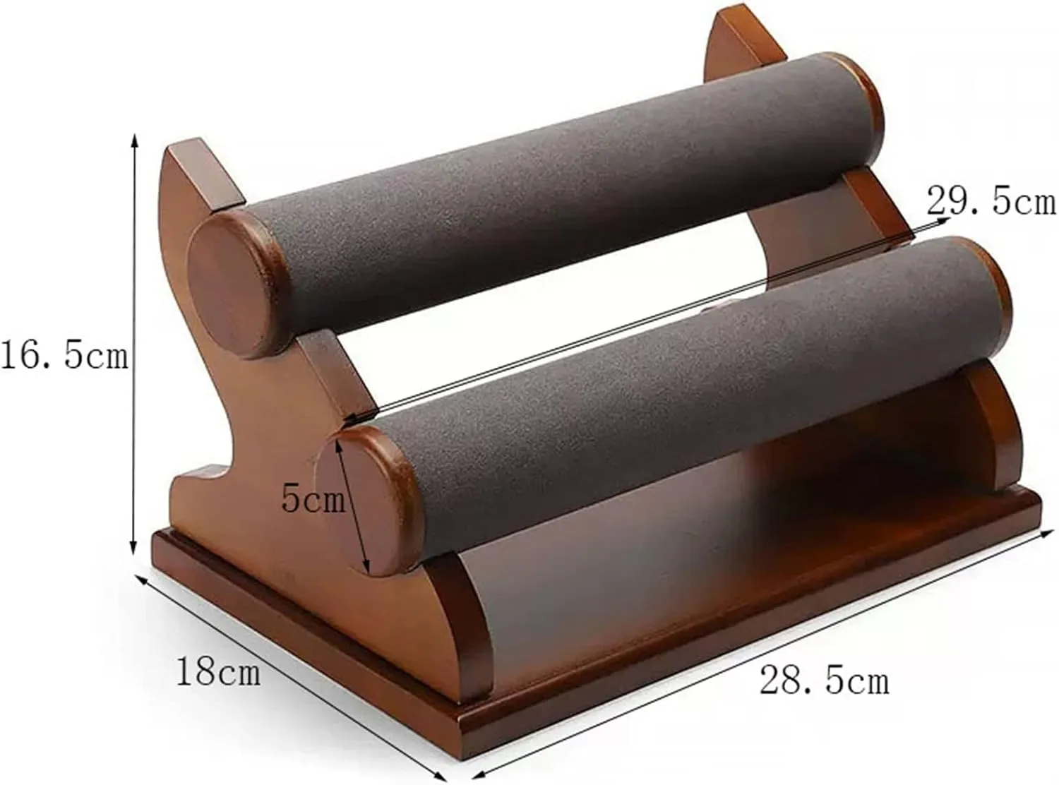 Jewelry Display Stand Bracelet Holder with 2 Tier Racks, Velvet Jewelry Display Stands, Wooden Watch Bangle T-Bar Jewelry Organizer for Wrist Watch, Bangles and Bracelets Jewelry Holder (Color : 1)