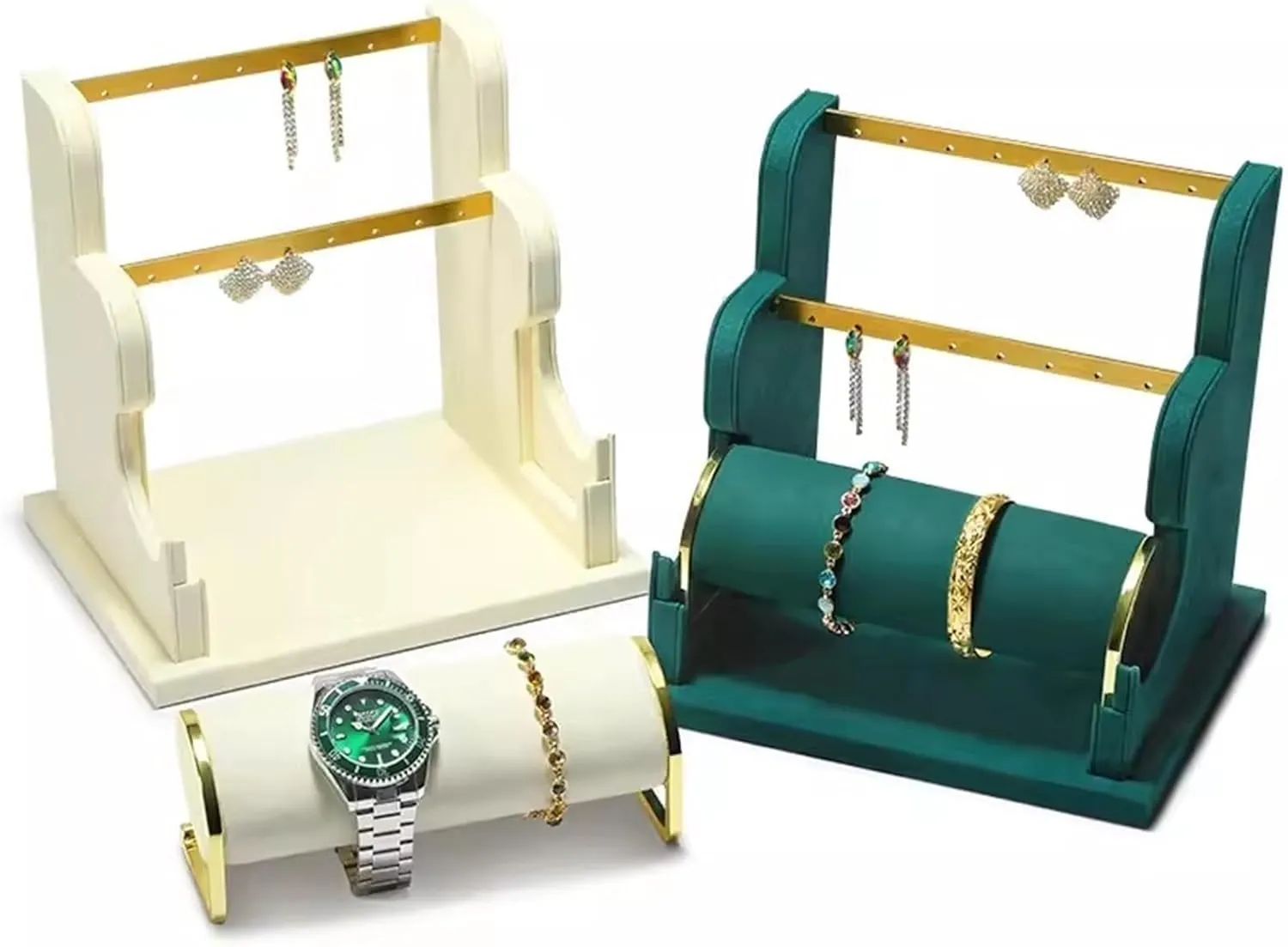 Jewelry Holder Jewelry Organizer Stand Jewelry Stand Display Rack Velvet Jewelry Display Stand Detachable Earring Bracelet Watch Display Storage Rack Jewelry Stand Necklace Organizer