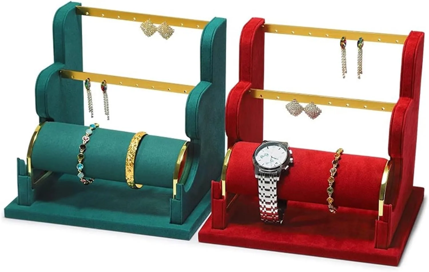 Jewelry Holder Jewelry Organizer Stand Jewelry Stand Display Rack Velvet Jewelry Display Stand Detachable Earring Bracelet Watch Display Storage Rack Jewelry Stand Necklace Organizer