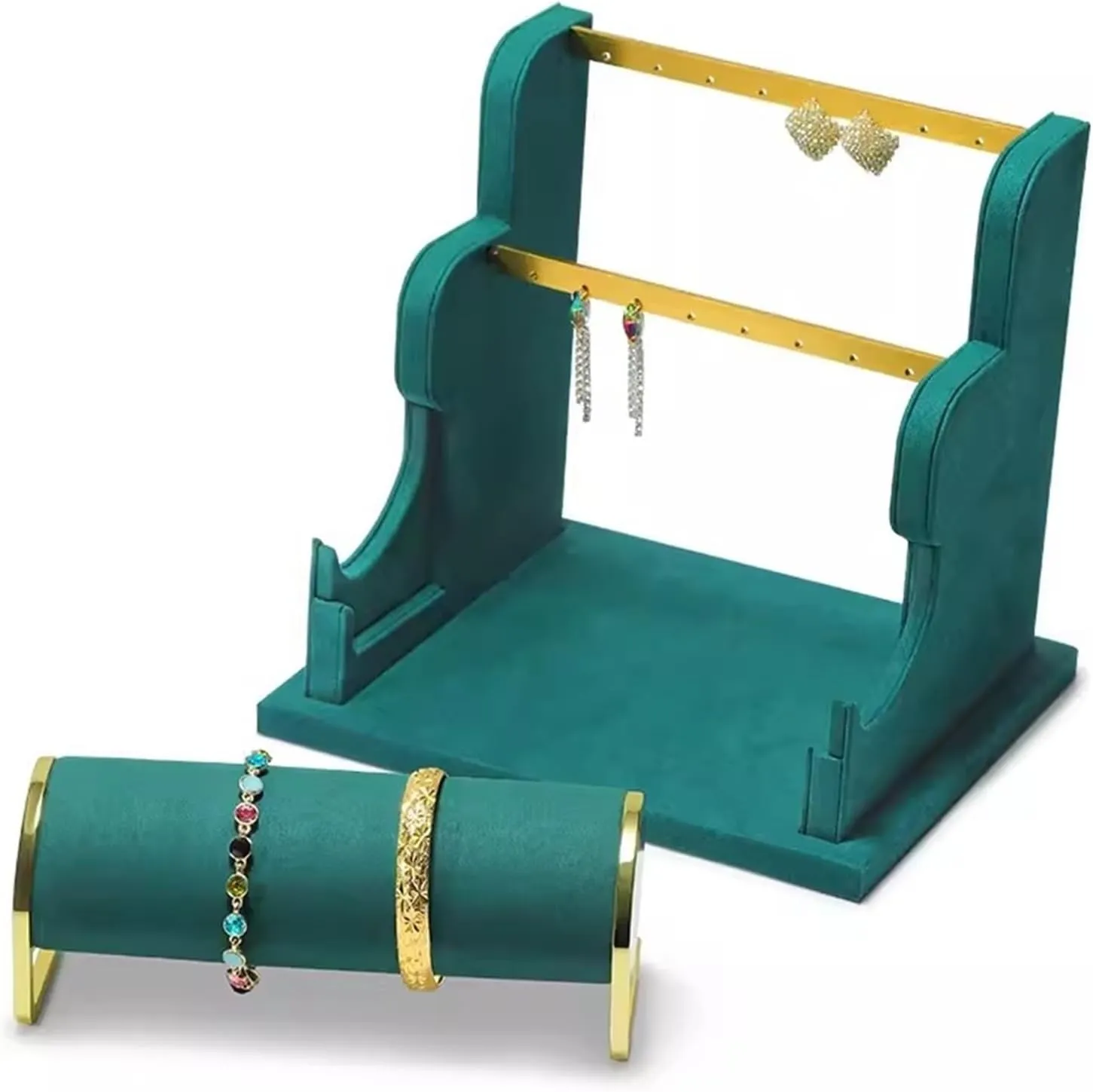 Jewelry Holder Jewelry Organizer Stand Jewelry Stand Display Rack Velvet Jewelry Display Stand Detachable Earring Bracelet Watch Display Storage Rack Jewelry Stand Necklace Organizer