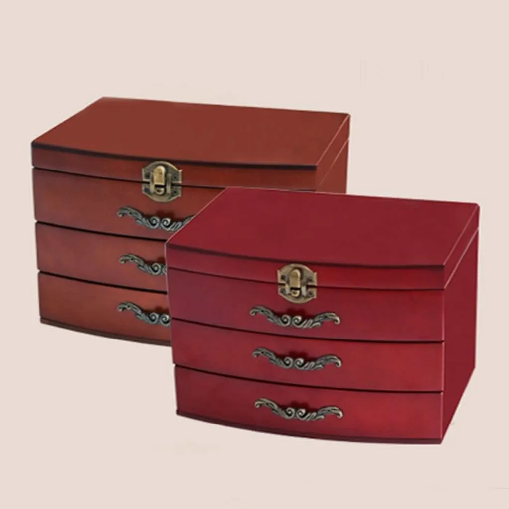 Jewelry Holder Three Layers Jewelry Display Box Earrings Necklaces Storage Box Nordic Double Layer Jewelry Box for Women Watch Cabinets (Color : D)