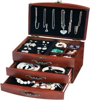 Jewelry Holder Three Layers Jewelry Display Box Earrings Necklaces Storage Box Nordic Double Layer Jewelry Box for Women Watch Cabinets (Color : D)