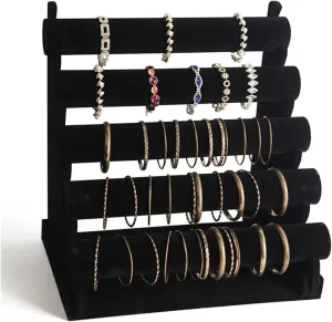 Jewelry Organizer 5 Tier Bracelet Holder Jewelry Display Stand Detachable Velvet Bracelet Watch Display Stand Necklace Storage Holder Room Decor Aesthetic (Color : B)