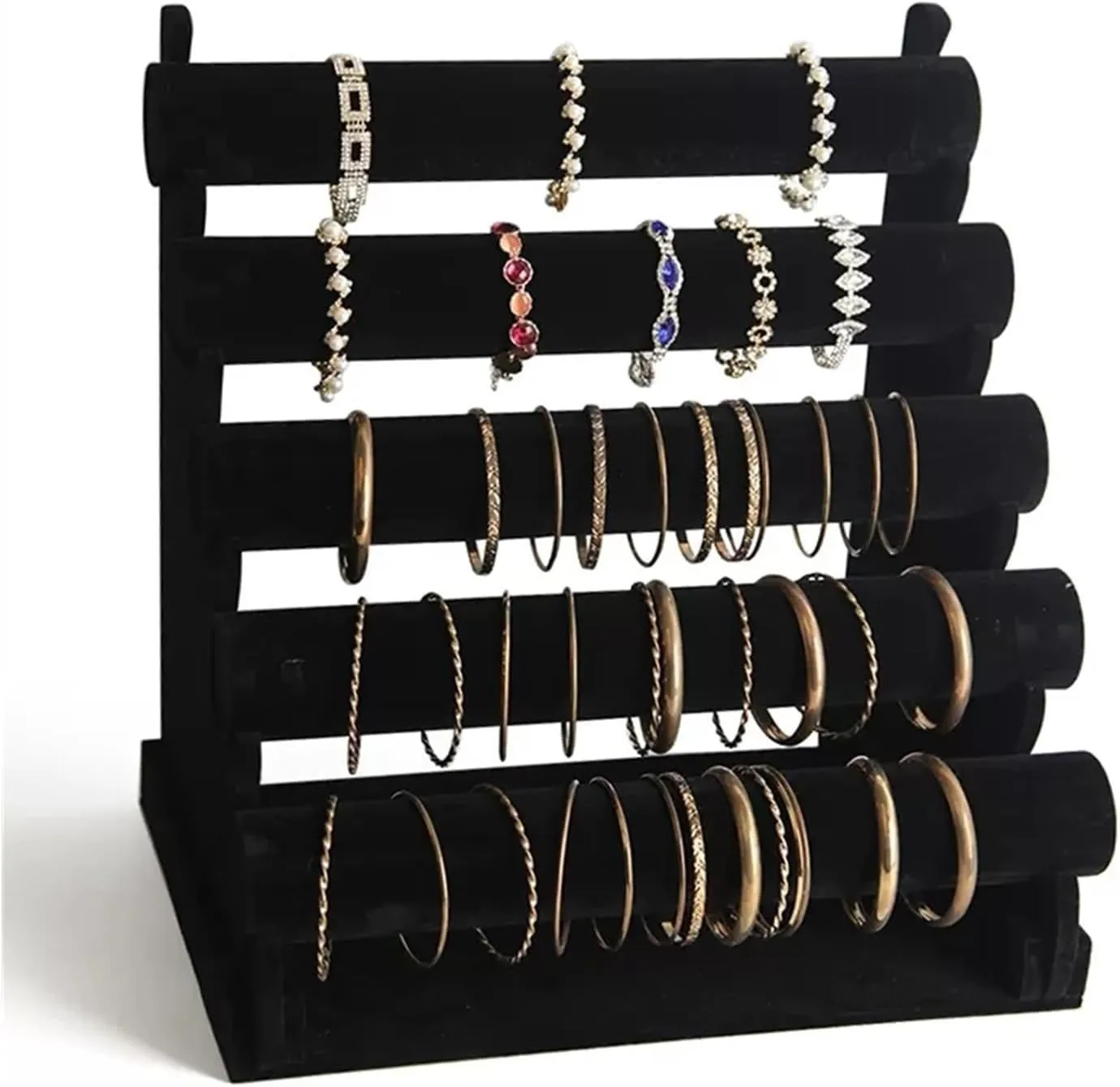 Jewelry Organizer Jewelry Stand Bracelet Holder 5 Tier Bracelet Holder Jewelry Display Stand Detachable Velvet Bracelet Watch Display Stand Necklace Storage Holder Jewelry Holder Necklace Holder Earri