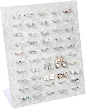 Jewelry Organizer Velvet Ring Display Stand for Shop, 50 Seats for Ring Storage, Jewelry Display Stand, Wall Jewelry Organizer Shelf Jewelry Holder (