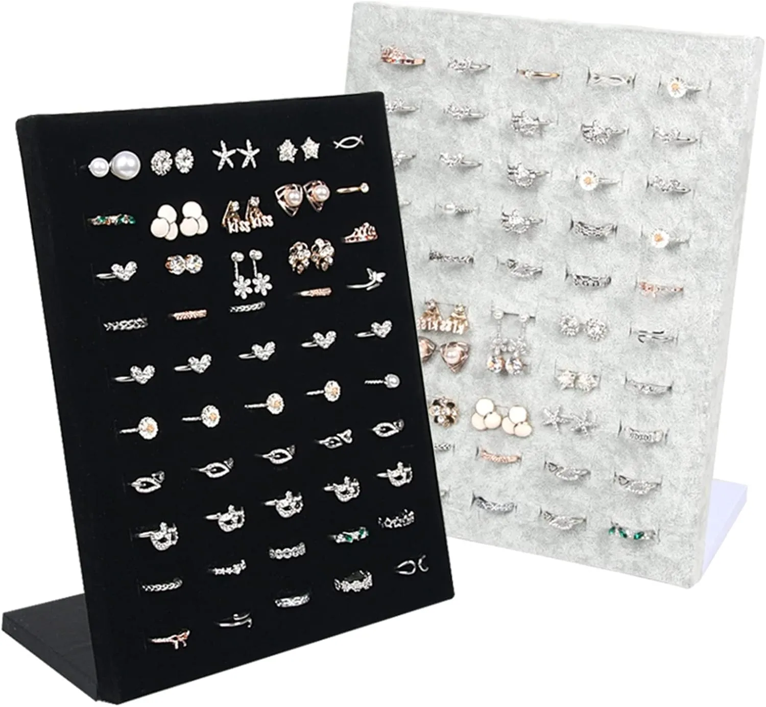 Jewelry Organizer Velvet Ring Display Stand for Shop, 50 Seats for Ring Storage, Jewelry Display Stand, Wall Jewelry Organizer Shelf Jewelry Holder (