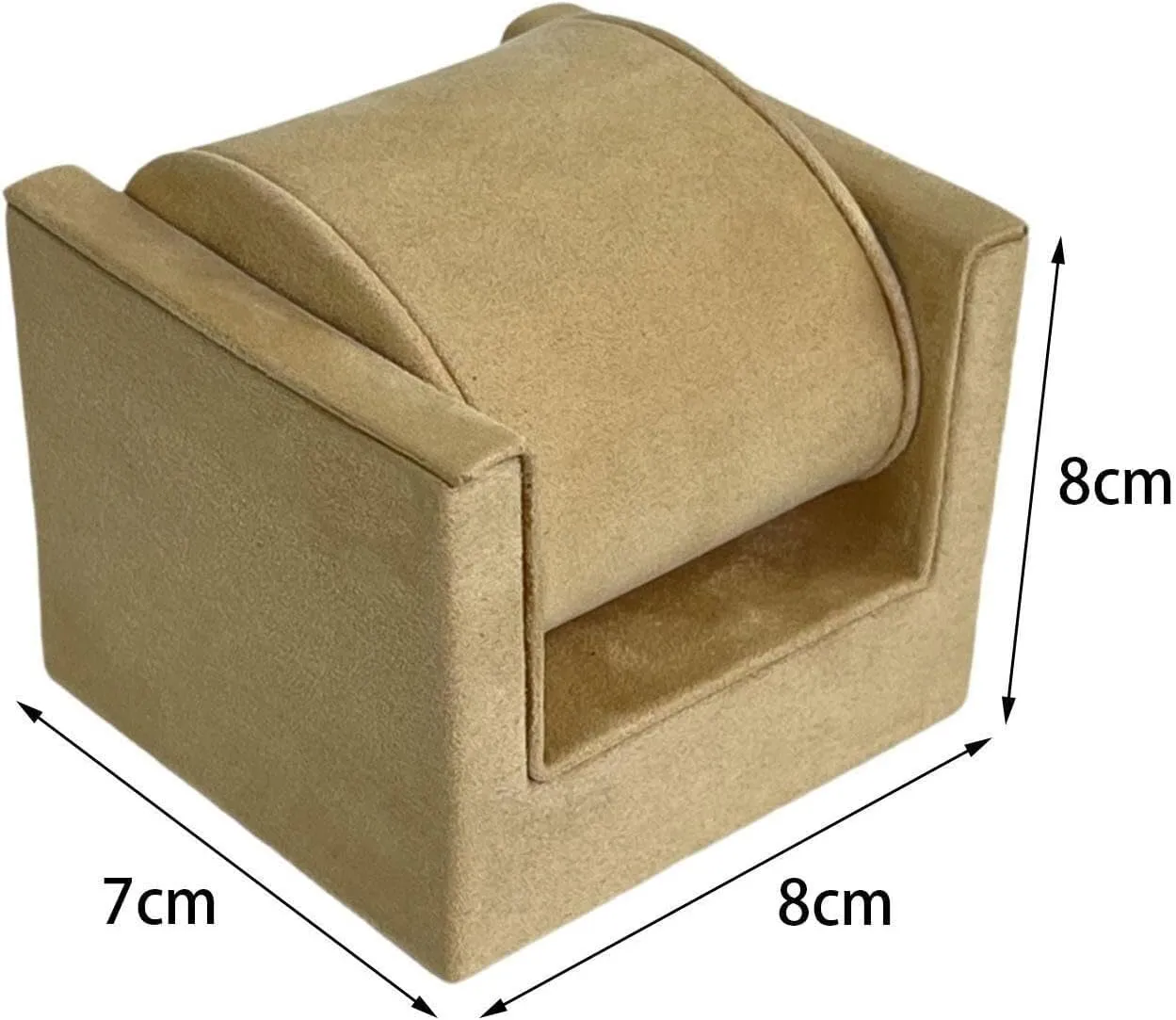 Jewelry Organizer Watch Display Stand Velvet Bracelet Holder for Jewelry Display Rack for Countertop Jewelry Display Stand(Beige)