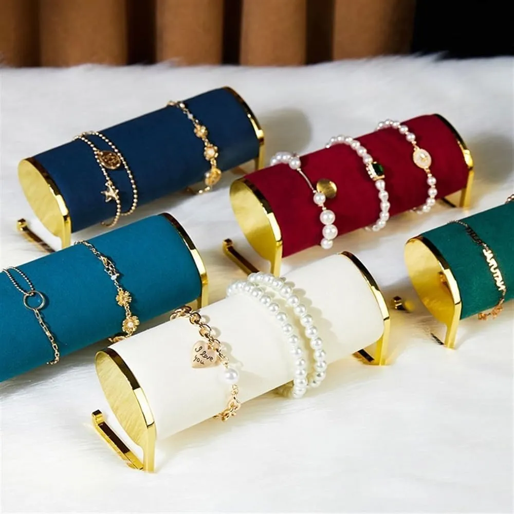 Jewelry Rack High-Grade Counter Velvet Window with Jewelry Display Props Watch Bracelet Bracelet Jewelry Storage Racks Jewelry Display(Blue)