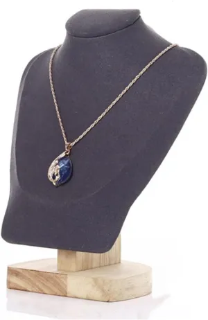 Jewelry Rack Wooden Velvet Necklaces Display Stand Rack Pendants Jewellery Display Holder For Neck Chain And Bust Necklace Holder Necklace Organize Jewelry Stand Holder (Color : Black S) (Black L )