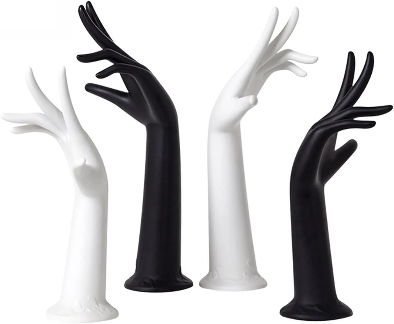 Jewelry Shelf Female Mannequin Hand Jewelry Display Holder Plastic Bracelet Ring Watch Stand Support Holder Ring Stand Jewelry Display Hanging (Color : D72 Black) (D72 White)