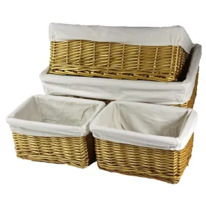 JOCCA Set of 4 Stackable Wicker Baskets