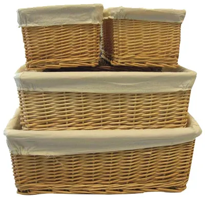 JOCCA Set of 4 Stackable Wicker Baskets