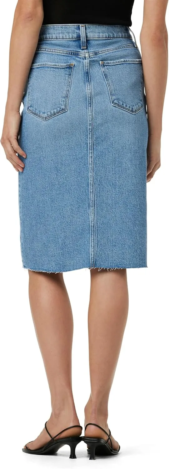 Joe's Women's The Joplin High Rise Knee Length Denim Skirt with Front Slit
