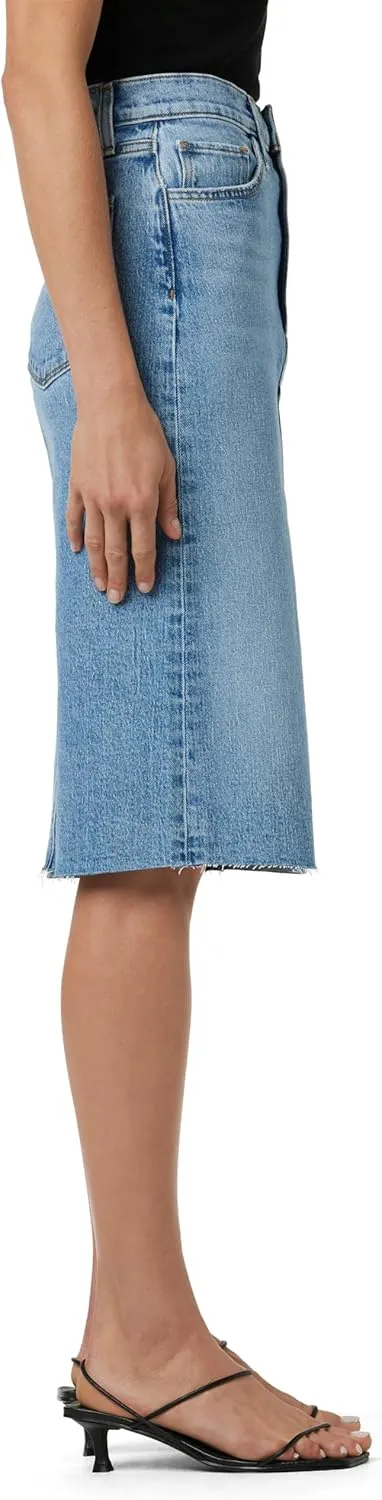Joe's Women's The Joplin High Rise Knee Length Denim Skirt with Front Slit