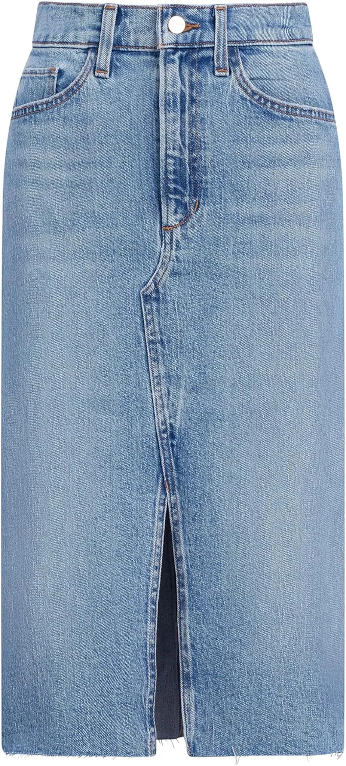 Joe's Women's The Joplin High Rise Knee Length Denim Skirt with Front Slit