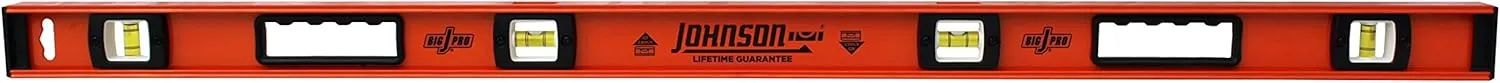 Johnson Level & Tool 1253-4800 Heavy Duty I-Beam Aluminum Level, 48", Orange, 1 Level