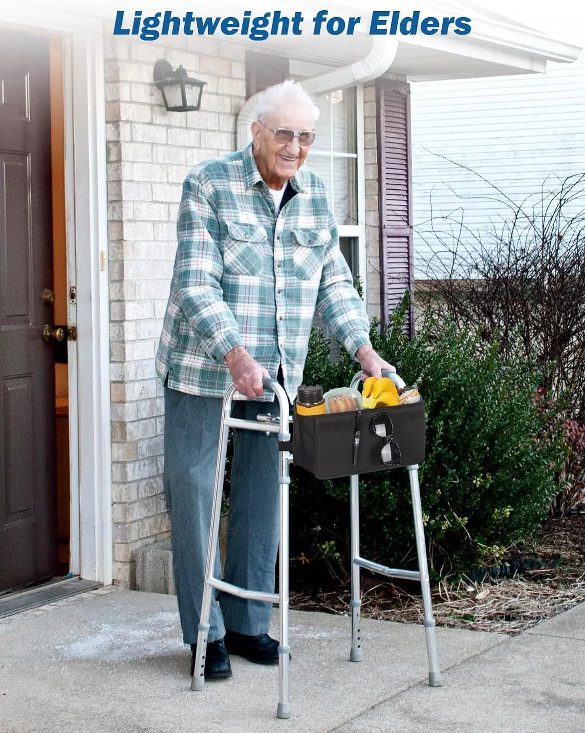 JOYTUTUS Walker Basket for Folding Walker, Basket for Walkers for Seniors,Rollator Walkers Storage Bag, Can be Installed Outside or Inside of Walker, Wheerchair