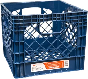 Juggernaut Storage 16QT Heavy-Duty Plastic Square Milk Crate Blue