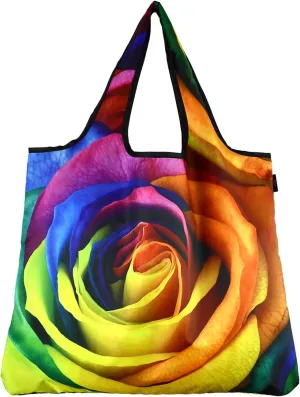 JUMBO Size, Heavy Duty Reusable Shopping Bags, Zipper Pocket, Rainbow, Large, Women's Eco-Friendly Tote Bag