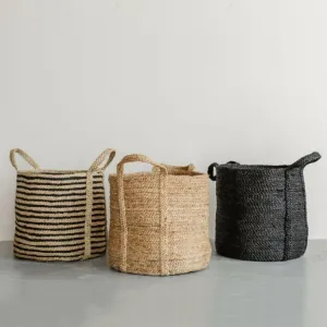 Jute Laundry Basket - Round