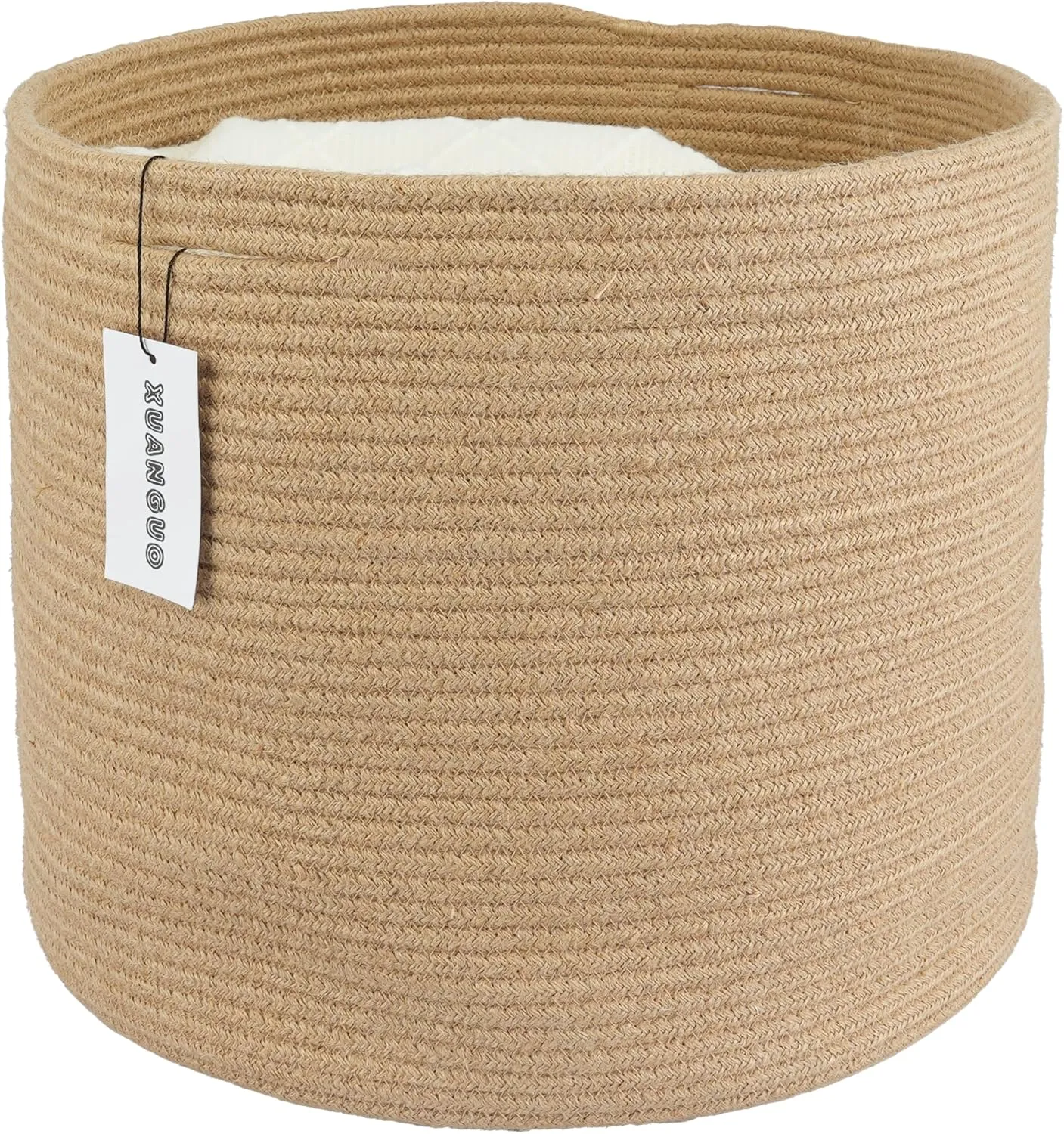Jute Rope Basket For Girls Boys Kids 16”X14” Baby Laundry Baskets Nursery Bin Round Woven Basket Organizer For Storage Toys Blankets Shoes Clothes