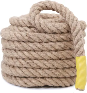 Jute Rope,1/2 inch x 50 FT Natural Twisted Manila Heavy Duty Hemp Ropes for Crafts,Swing for Tree,Gardening, Bundling, Hammock, Nautical, Tug of War, Railings, Home Decorating