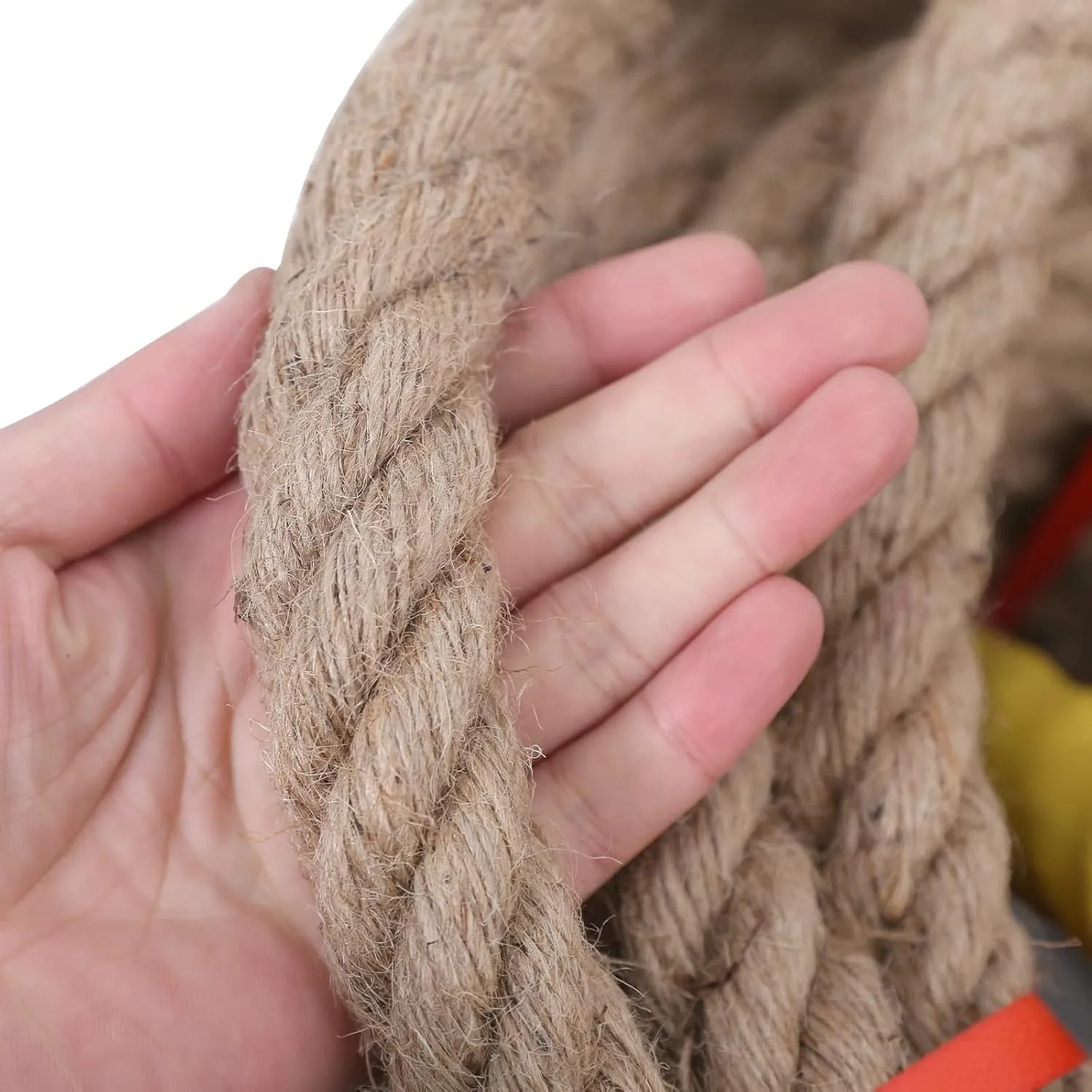 Jute Rope,1/2 inch x 50 FT Natural Twisted Manila Heavy Duty Hemp Ropes for Crafts,Swing for Tree,Gardening, Bundling, Hammock, Nautical, Tug of War, Railings, Home Decorating