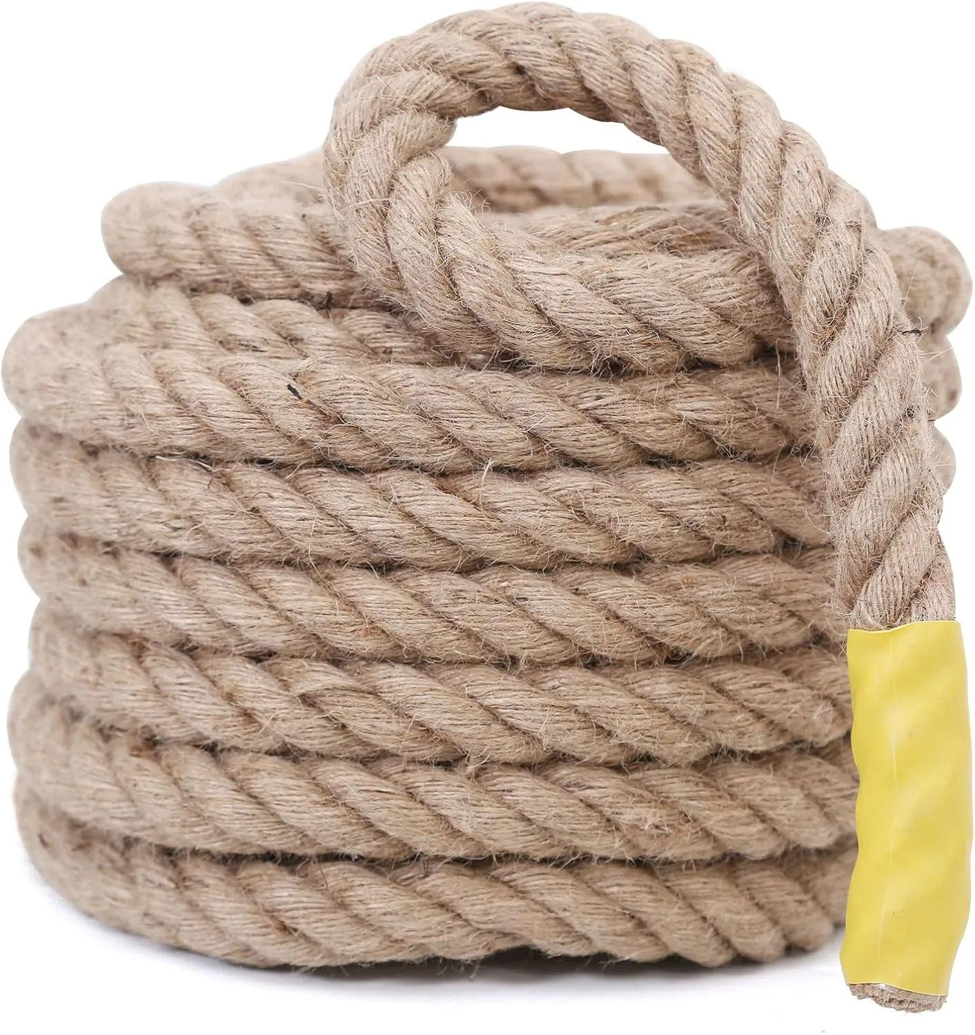 Jute Rope,1/2 inch x 50 FT Natural Twisted Manila Heavy Duty Hemp Ropes for Crafts,Swing for Tree,Gardening, Bundling, Hammock, Nautical, Tug of War, Railings, Home Decorating
