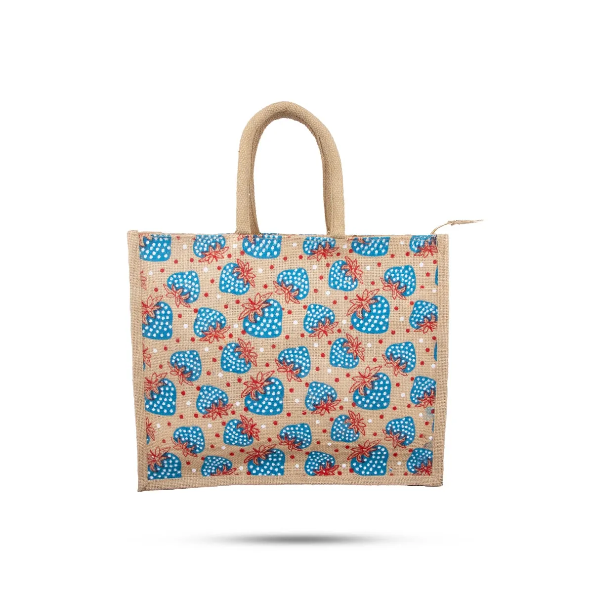 Jute Shopping Bag with Zip - 13 x 16 Inches | Jute Bag/ Handbag/ Tote Bag for Women/ Assorted Colour