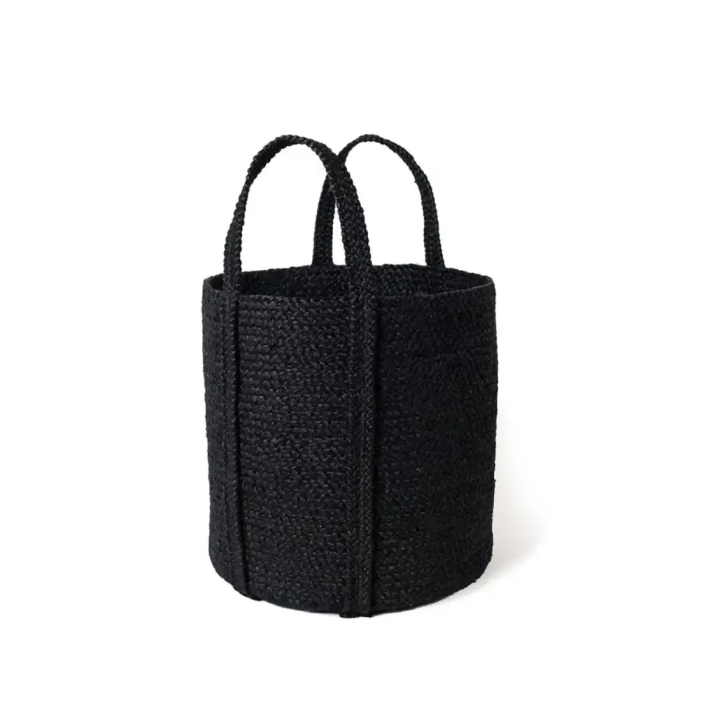 Kata Baskets with Braided Texture in Black for Stylish Home Décor