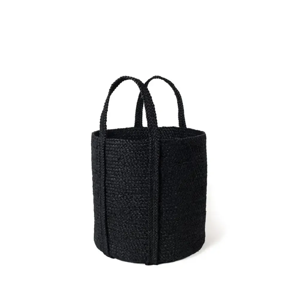 Kata Baskets with Braided Texture in Black for Stylish Home Décor
