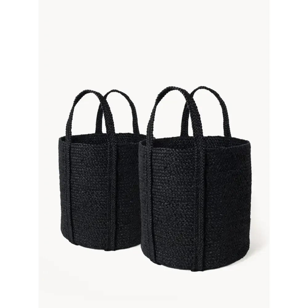 Kata Baskets with Braided Texture in Black for Stylish Home Décor