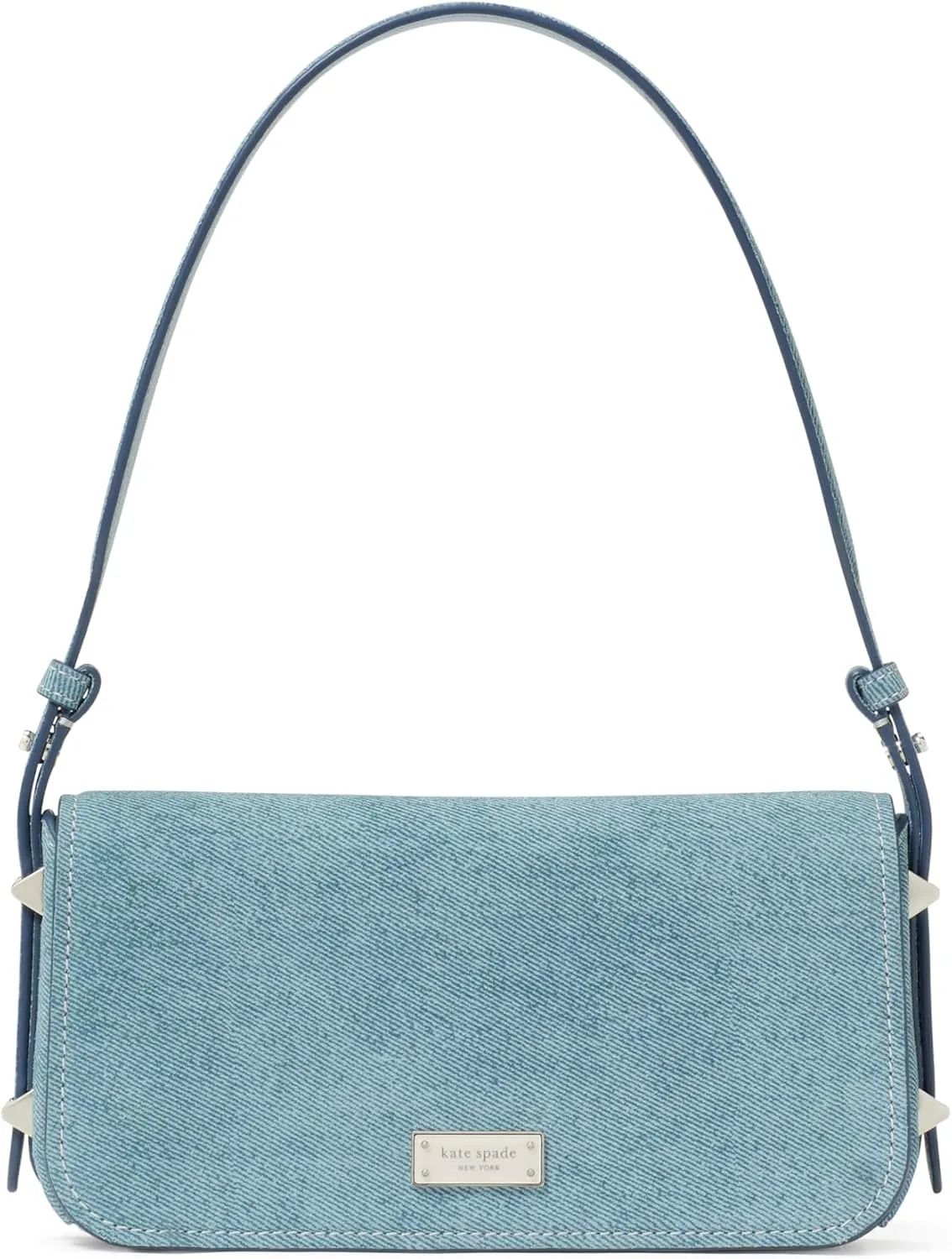 kate spade new york Liv Denim Suede Small East West Shoulder, Blue Multi