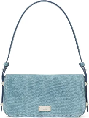 kate spade new york Liv Denim Suede Small East West Shoulder, Blue Multi