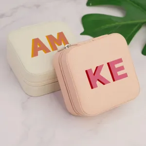 Kawaii Personalized Leather Travel Jewelry Case ✨💖 Cute Bridesmaid Gift Box for Her! 🎀💍