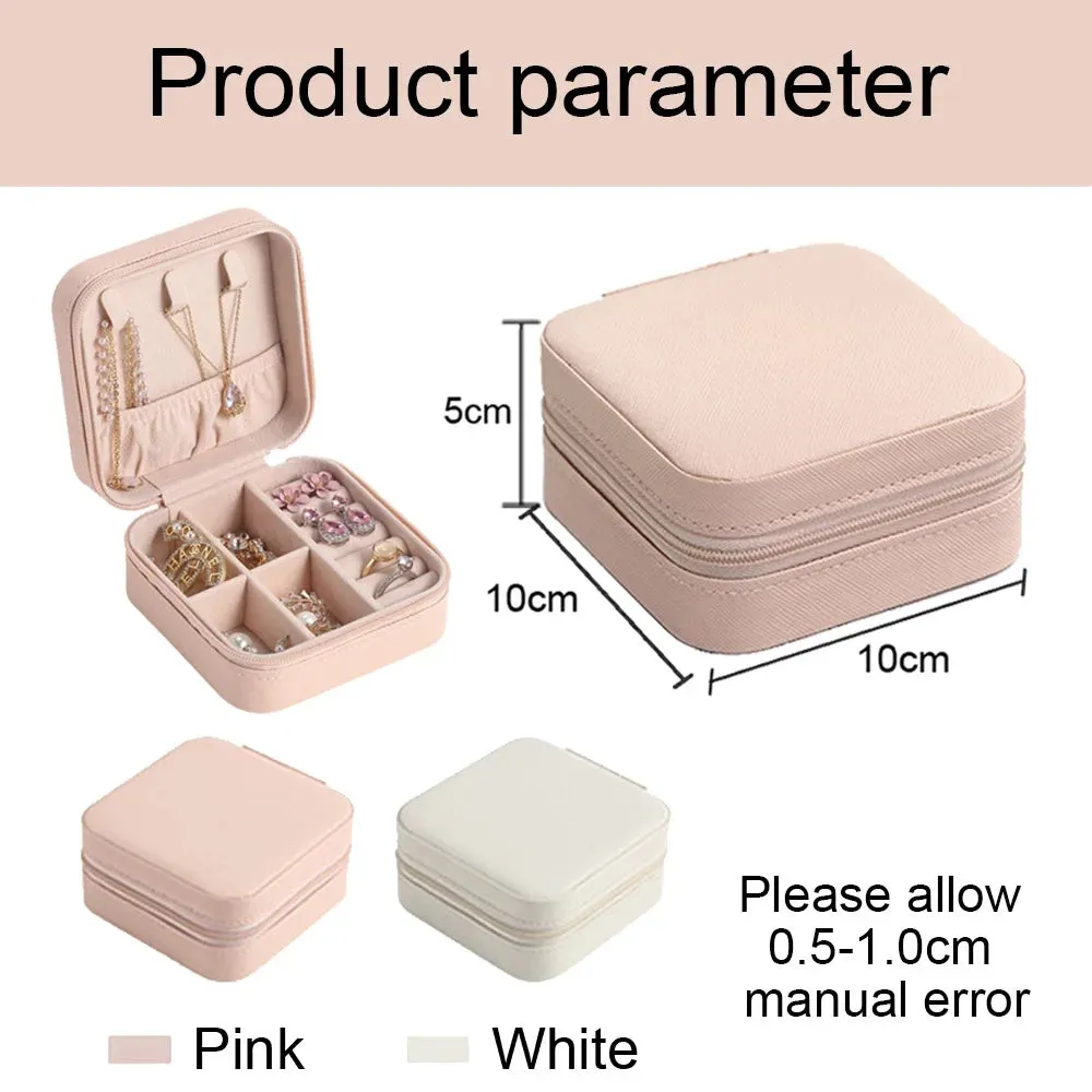 Kawaii Personalized Leather Travel Jewelry Case ✨💖 Cute Bridesmaid Gift Box for Her! 🎀💍