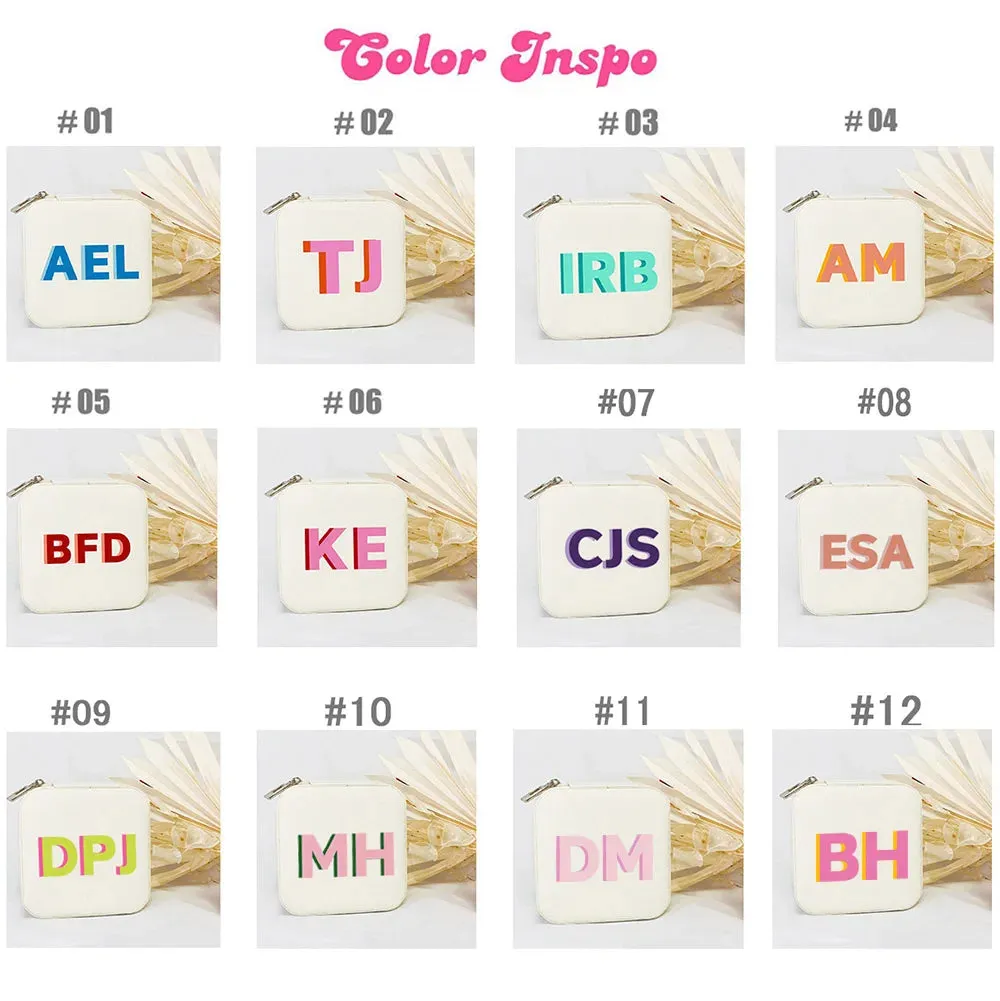 Kawaii Personalized Leather Travel Jewelry Case ✨💖 Cute Bridesmaid Gift Box for Her! 🎀💍