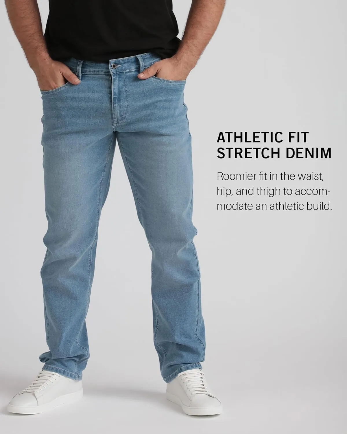 Kenneth Cole REACTION Athletic Fit Jeans for Men - Soft and Flexible Stretch Jeans - Men's Jeans Roomier Fit
