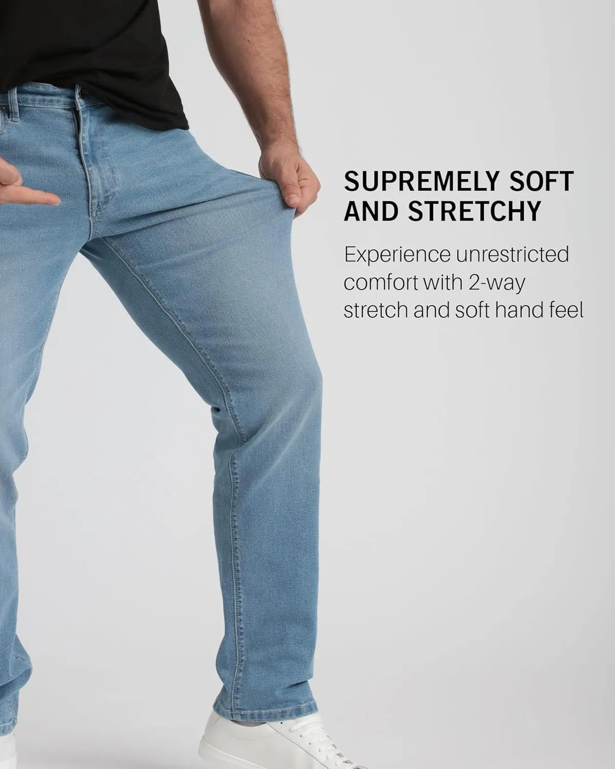 Kenneth Cole REACTION Athletic Fit Jeans for Men - Soft and Flexible Stretch Jeans - Men's Jeans Roomier Fit