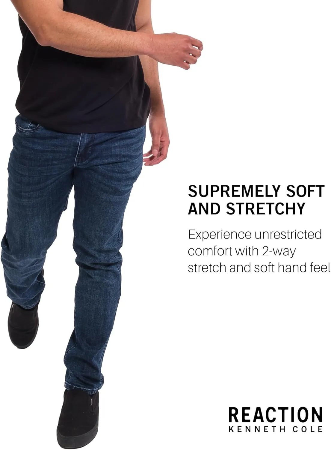 Kenneth Cole Reaction Mens Jeans Slim Fit - 2-Way Stretch Denim Jeans for Men Slim Fit - Men's Jeans 5-Pocket
