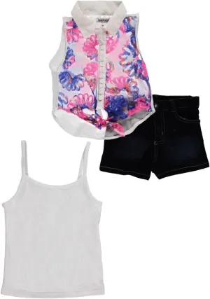 kensie girls Girls' Fashion Top, Knit Top and Short Set (More Styles Available)