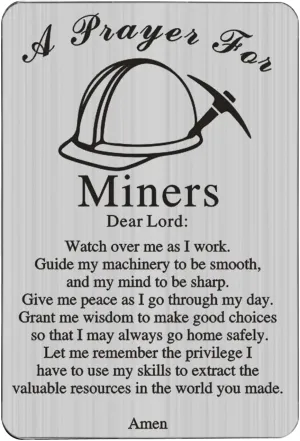 KEYCHIN Coal Miner’s Prayer Wallet Insert Card Underground Miner Gifts Card Coal Mining Jewelry For Dad Husband (Miner Card)