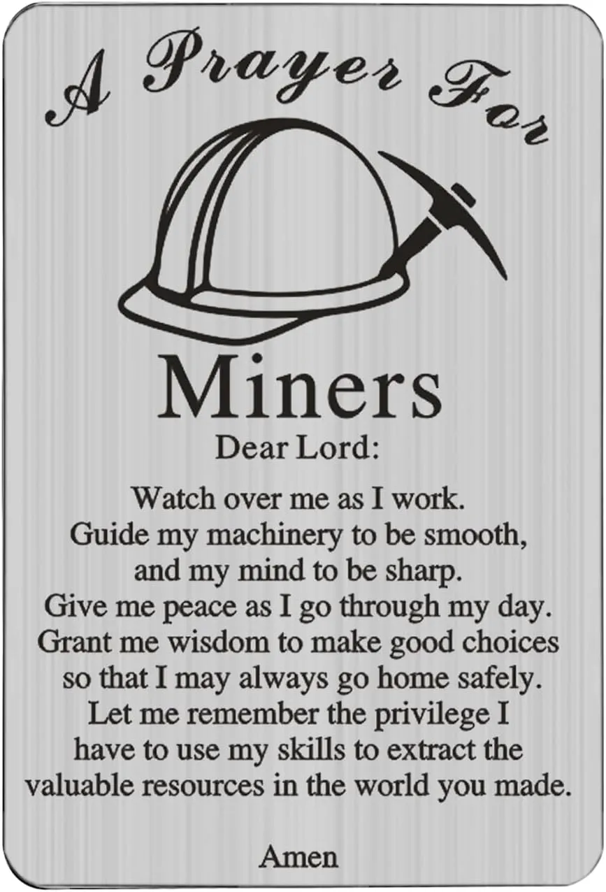 KEYCHIN Coal Miner’s Prayer Wallet Insert Card Underground Miner Gifts Card Coal Mining Jewelry For Dad Husband (Miner Card)