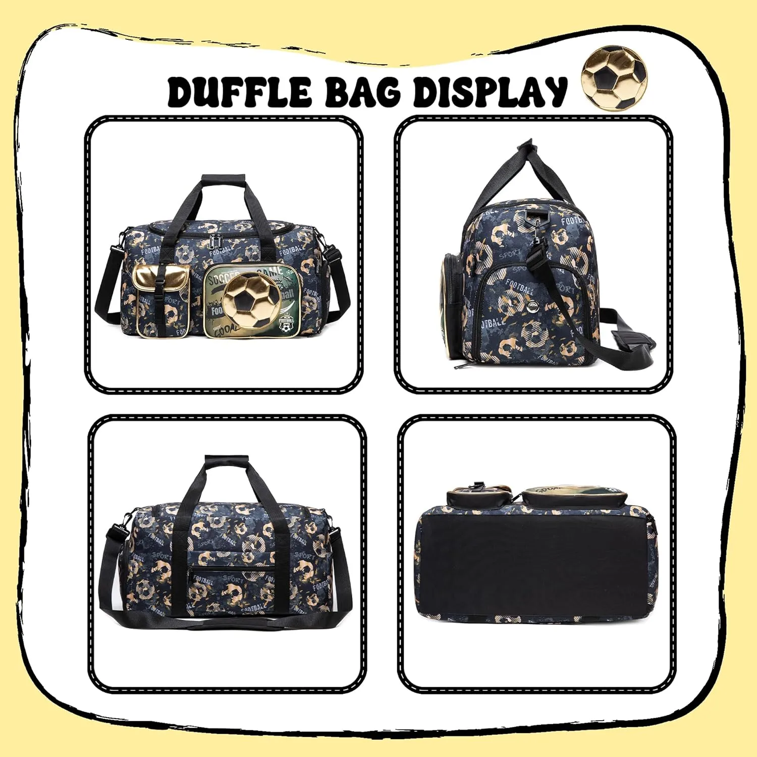 Kids Duffle Bag Boys Travel Bag for Kids Overnight Bag for Kids Sports Bag for Boys Weekender Bag Gym Bag for Boys with Shoe Compartment