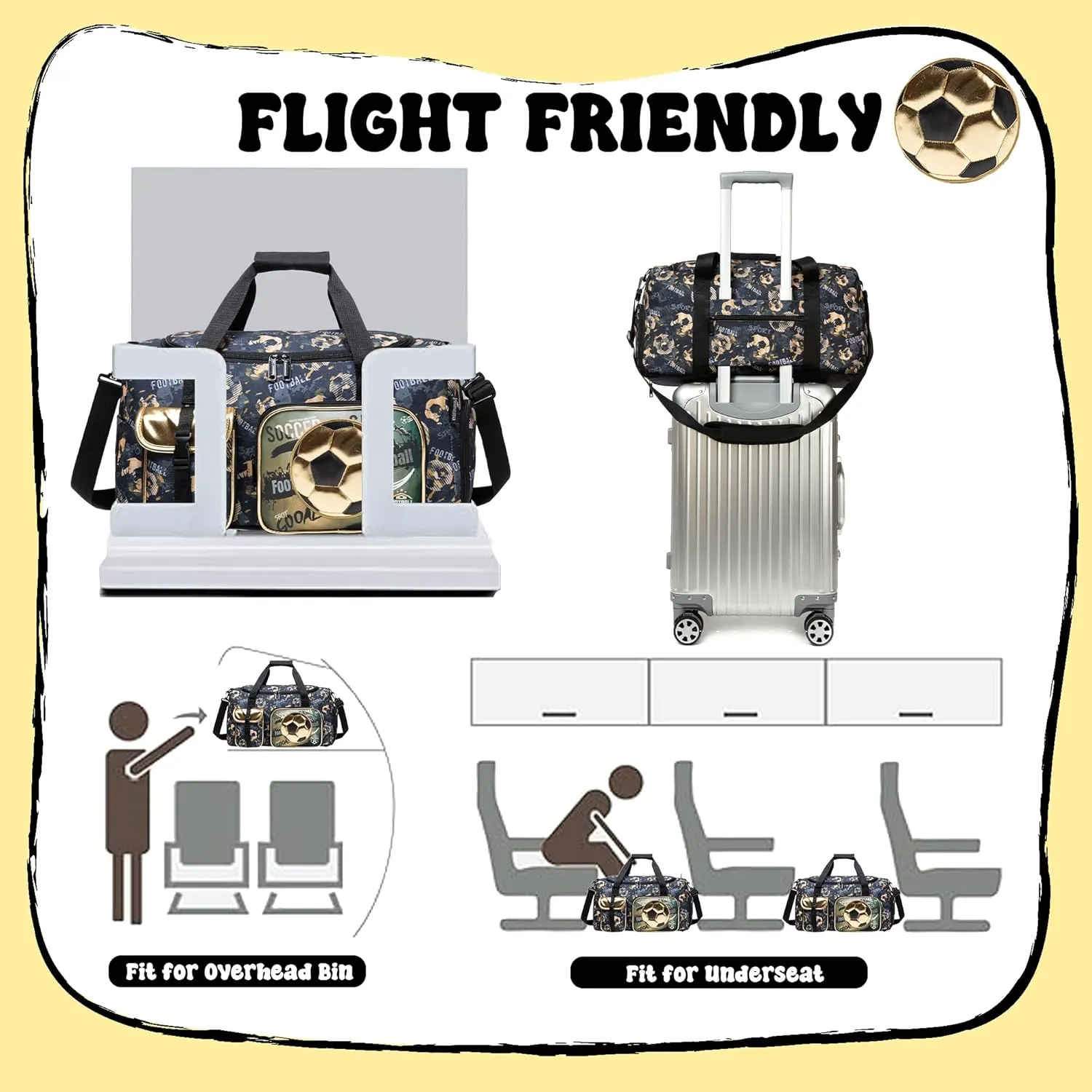 Kids Duffle Bag Boys Travel Bag for Kids Overnight Bag for Kids Sports Bag for Boys Weekender Bag Gym Bag for Boys with Shoe Compartment