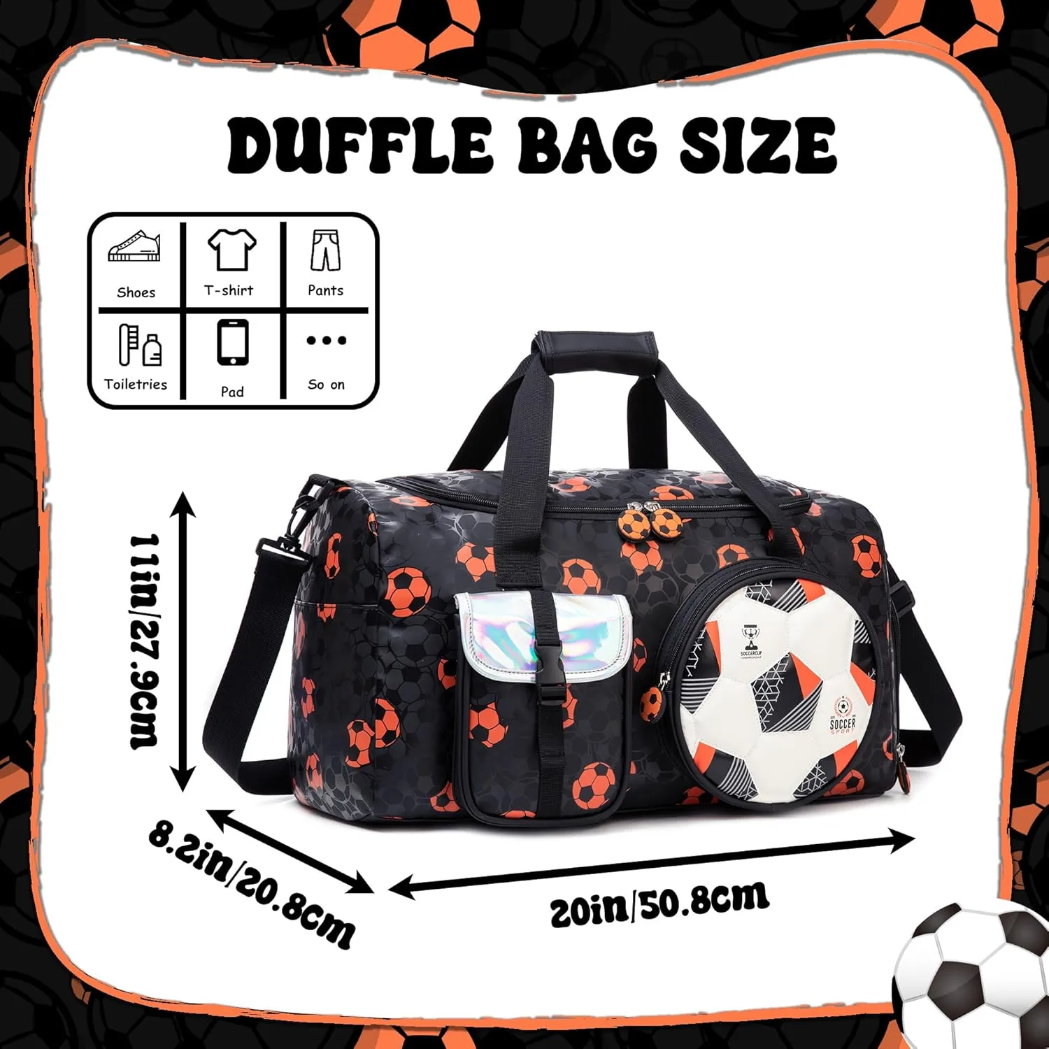 Kids Duffle Bag Boys Travel Bag for Kids Overnight Sports Bags for Boys Weekender Gym Soccer Bags for Boy with Shoe Compartment