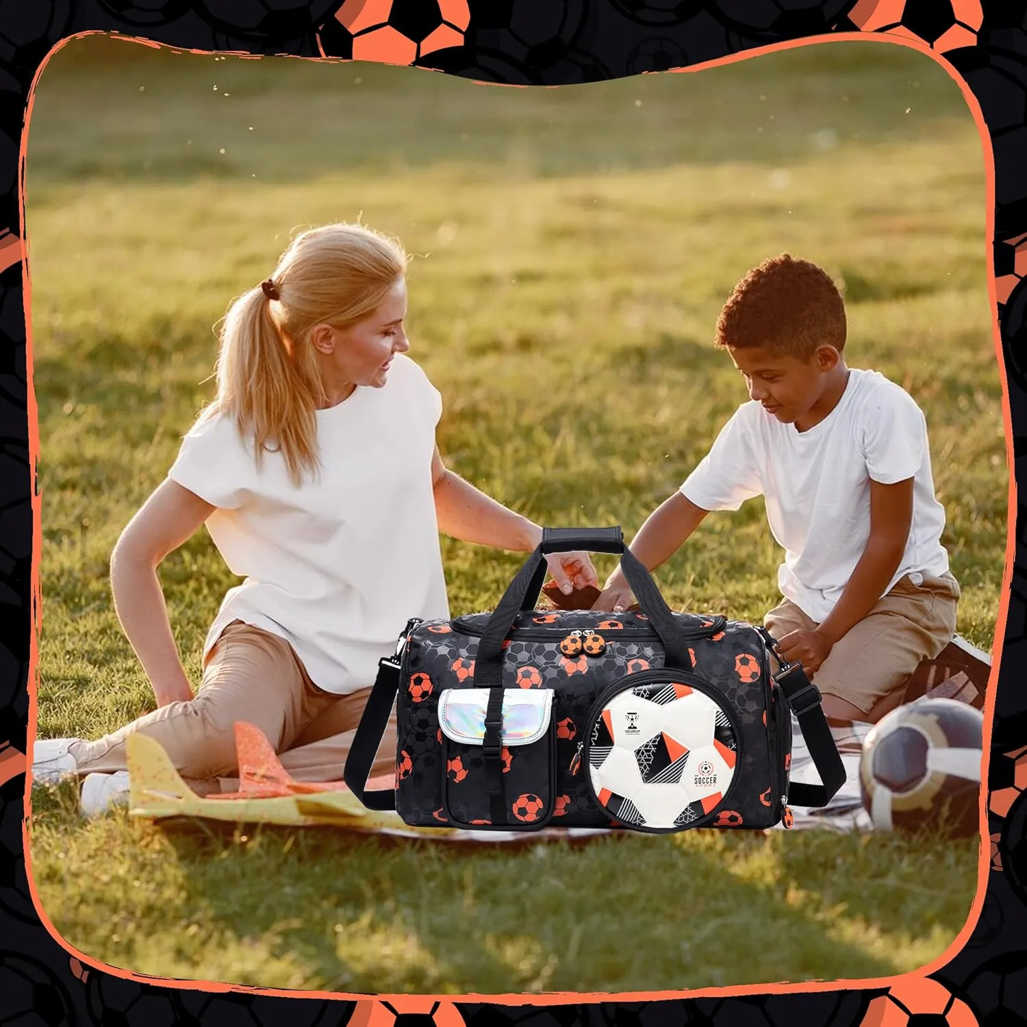 Kids Duffle Bag Boys Travel Bag for Kids Overnight Sports Bags for Boys Weekender Gym Soccer Bags for Boy with Shoe Compartment